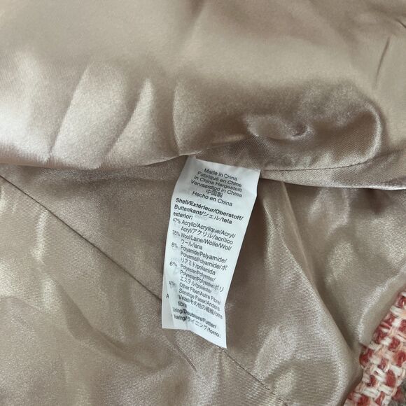 J Crew Nalya Daphne Italian Tweed Topcoat Womens 8 Guava Pink Peacoat Classic - Picture 3 of 8